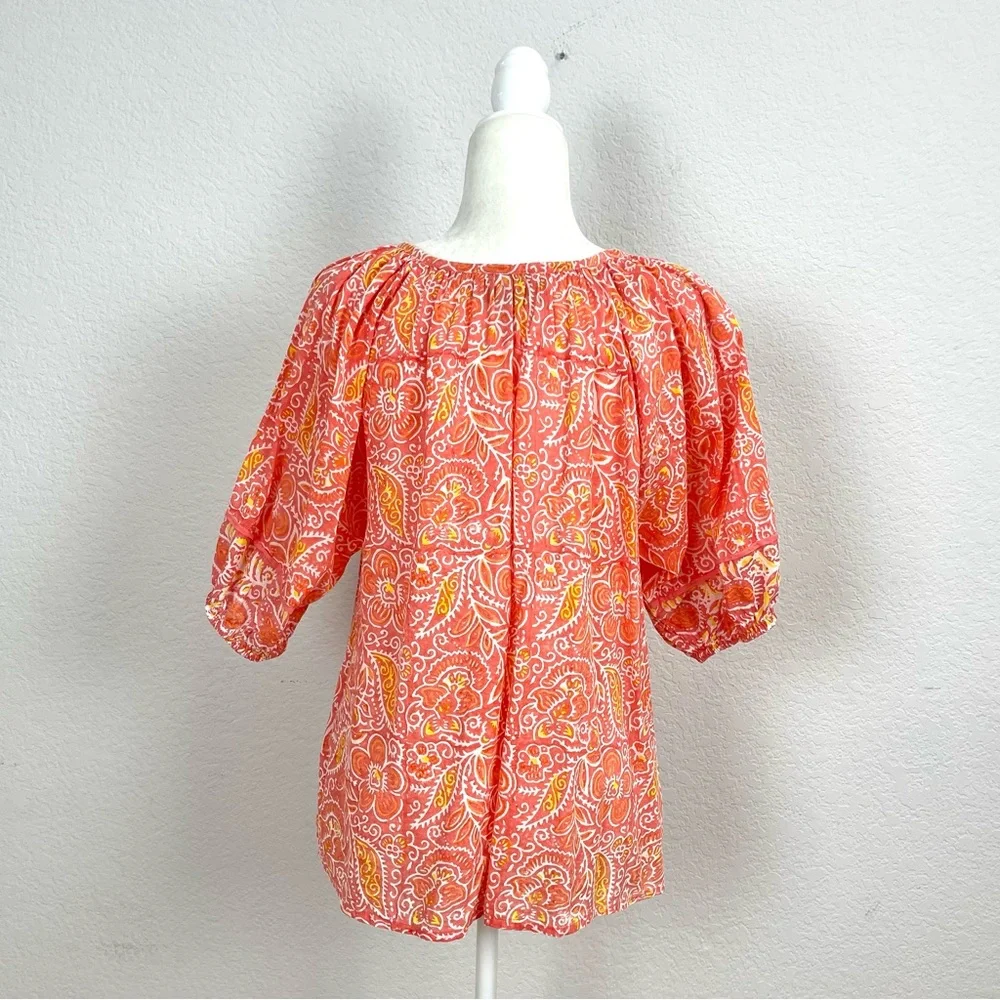 Cleobella Layla Organic Cotton Blouse in Blossom Block Print Size Large - Picture 4 of 11